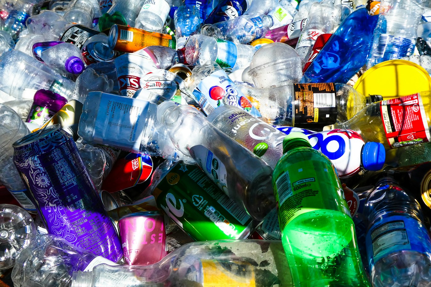 Plastic bottles and aluminum cans collected for CRV buy-back